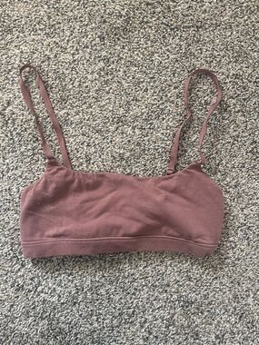 Organic Basics Mauve Bralette with Adjustable Straps